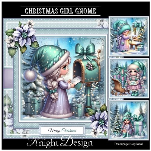 Christmas Girl Gnome Mini Page Kit
