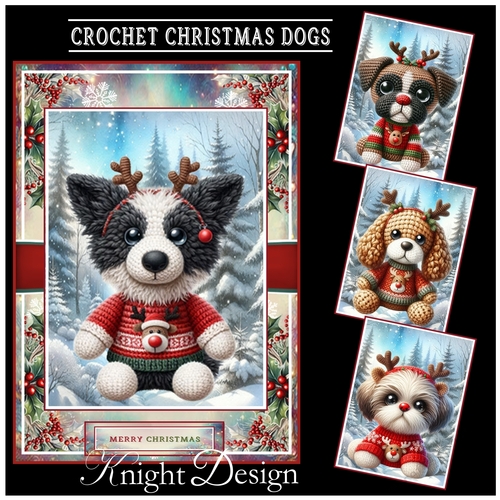 Crochet Christmas Dogs Mini Page Kit