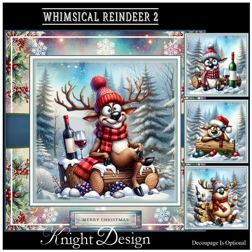 Whimsical Reindeer 02 Mini Page Kit