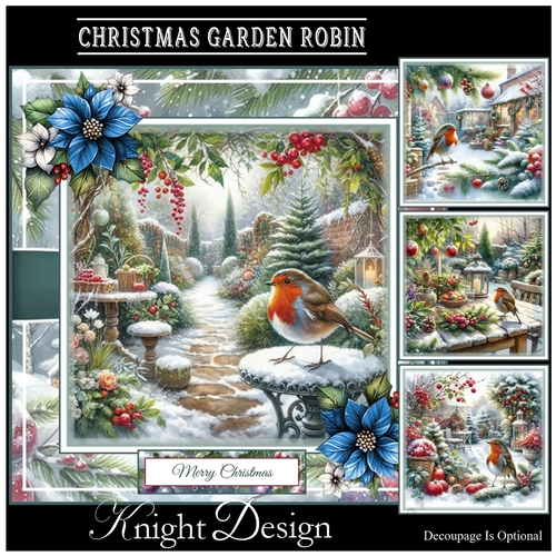 Christmas Garden Robin Mini Page Kit