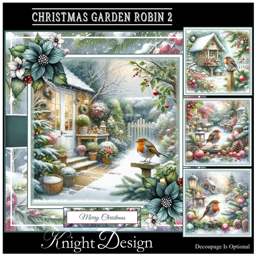 Christmas Garden Robin 2 Mini Page Kit