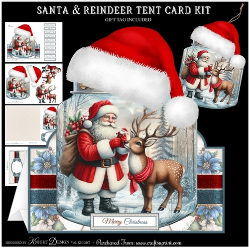 Santa & Reindeer Tent Card Kit 