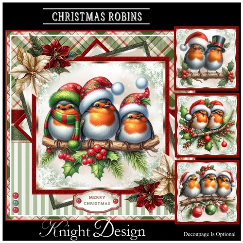 Christmas Robins Mini Page Kit