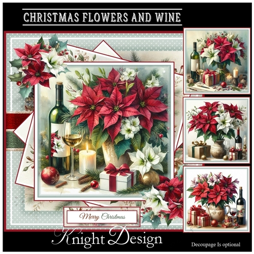 Christmas Flowers And Wine Mini Page Kit