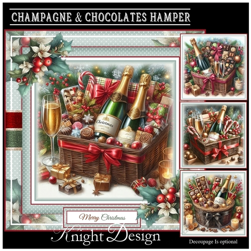 Champagne & Chocolates Christmas Hamper Mini Page Kit