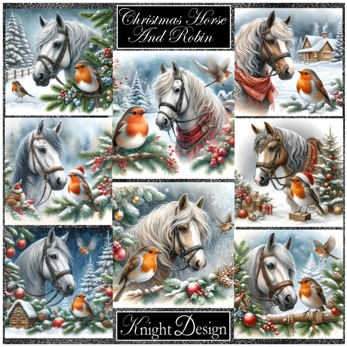 Christmas Horse And Robin