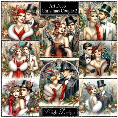Art Deco Christmas Couple 2