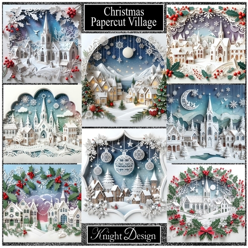 Christmas Papercut Village