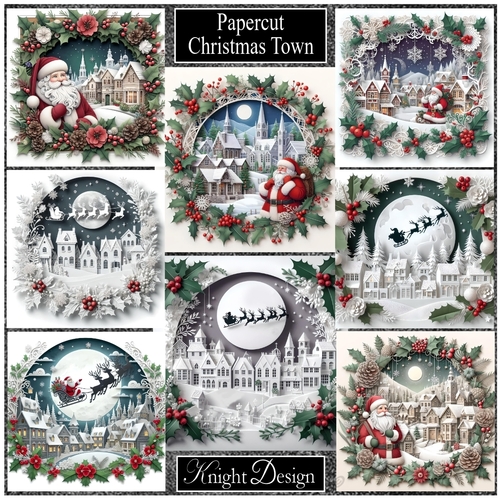 Papercut Christmas Town