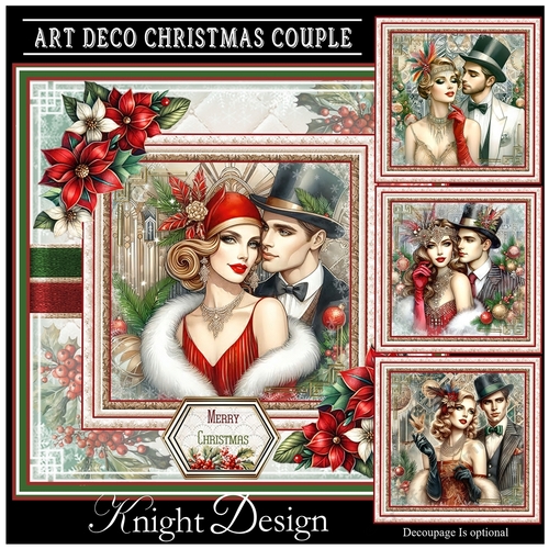 Art Deco Christmas Couple Mini Page Kit - Request