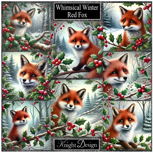 Whimsical Winter Red Fox