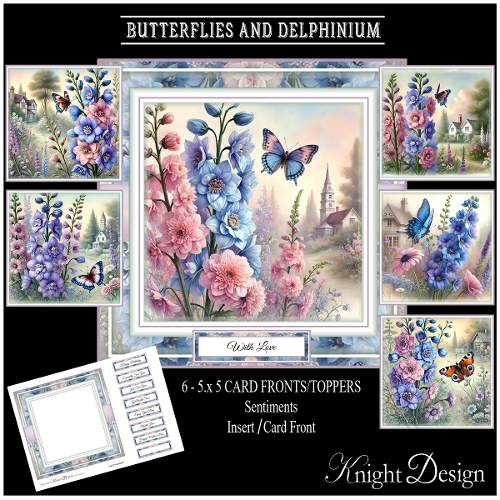 Butterflies And Delphinium