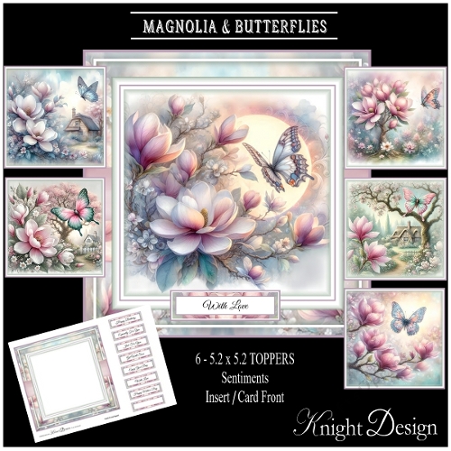 Magnolia And Butterflies