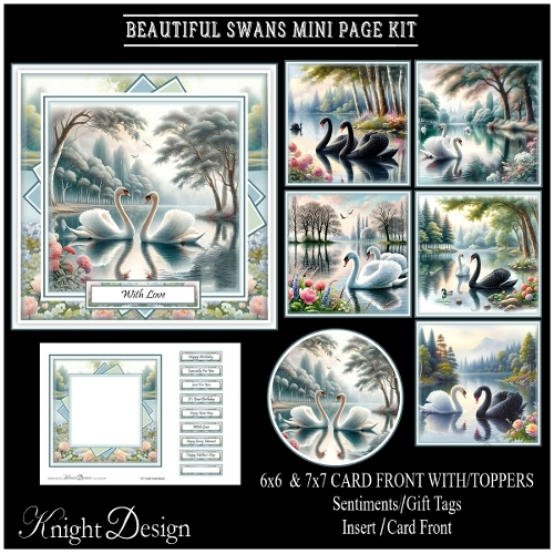Beautiful Swans Mini Page Kit
