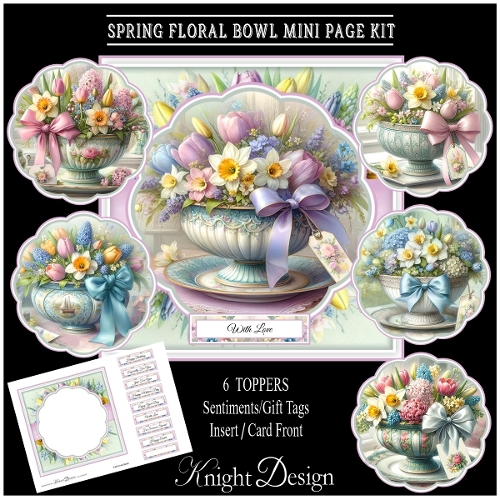 Spring Floral Bowl Mini Page Kit