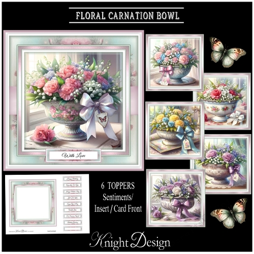 Floral Carnation Bowl Mini Page Kit