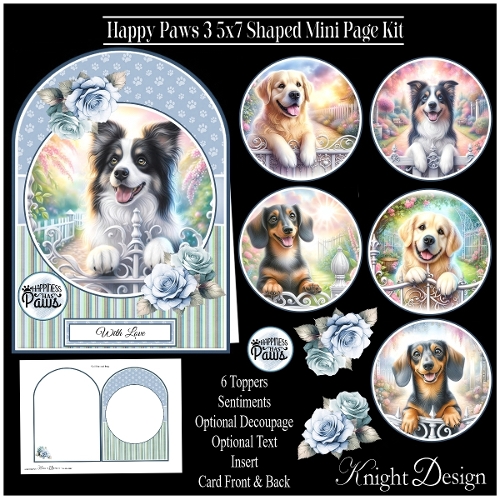 Happy Paws 3 - 5x7 Shaped Mini Page Kit