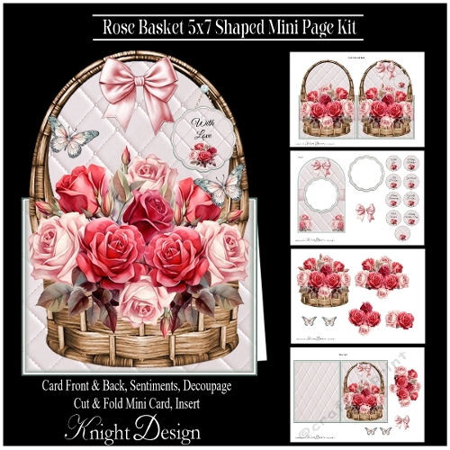 Rose Basket 5x7 Shaped Mini Page Kit