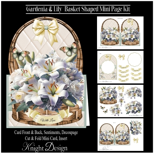 Gardenia & Lily Basket 5x7 Shaped Mini Page Kit