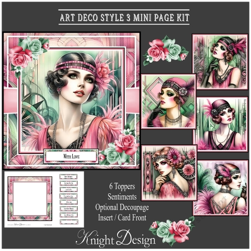 Art Deco Style 3 Mini Page Kit