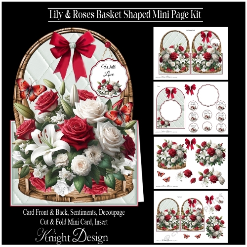 Lily & Roses Basket 5x7 Shaped Mini Page Kit