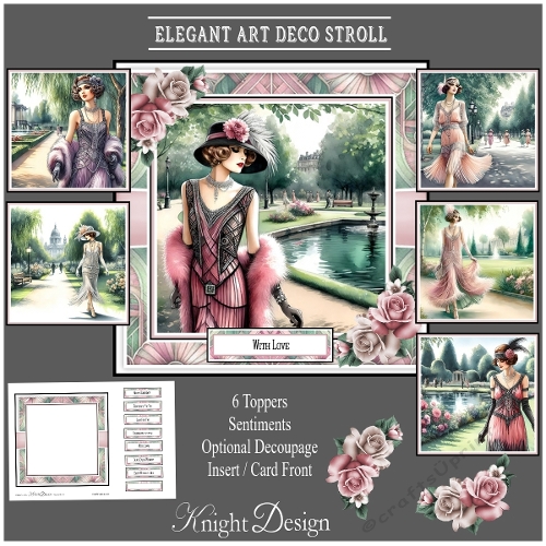Elegant Art Deco Stroll Mini Page Kit