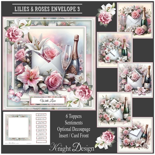 Lilies & Roses Envelope 3 Mini Page Kit