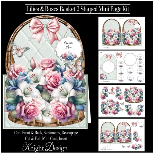 Lily & Roses Basket 2 Shaped Mini Page Kit