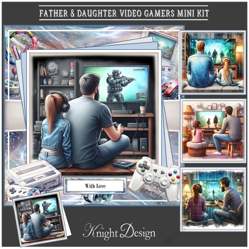 Father & Daughter Video Gamers