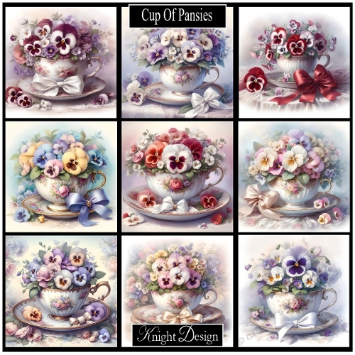 Cup Of Pansies