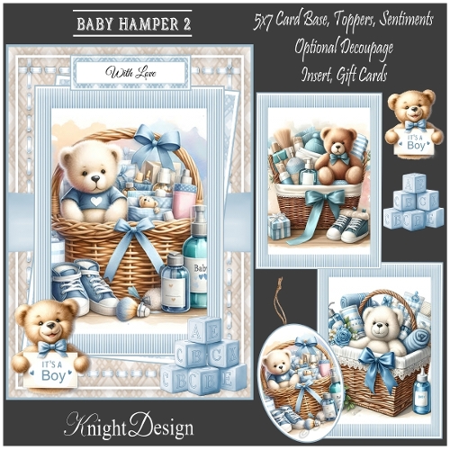 Baby Hamper 2 With 3 Toppers - Makes 3 Cards