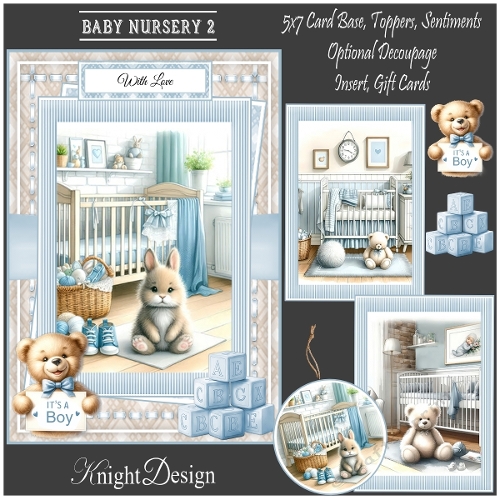 Baby Nursery 2 With 3 Toppers - Makes 3 Cards