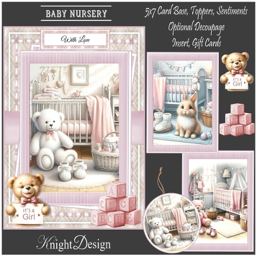 Baby Nursery With 3 Toppers - Makes 3 Cards
