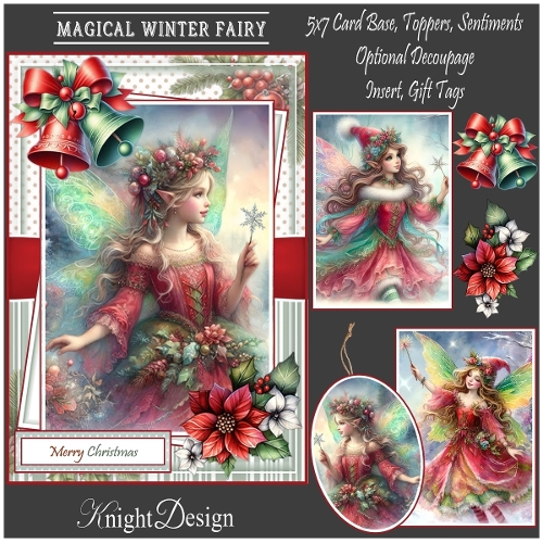 Magical Winter Fairy With 3 Toppers - Makes 3 Cards