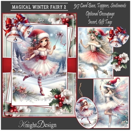 Magical Winter Fairy With 3 Toppers - Makes 3 Cards