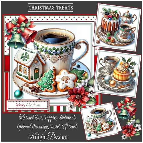 Christmas Treats With 3 Toppers - Makes 3 Cards