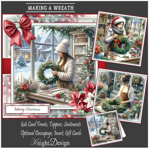 Making A Wreath Mini Kit With Set Of 3 Card Fronts