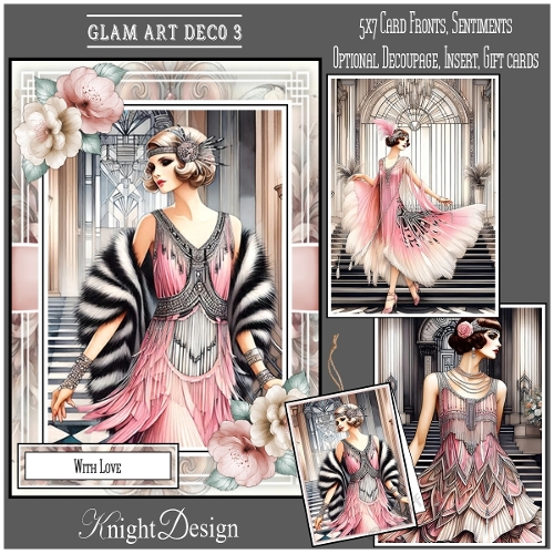 Glam Art Deco 3 With Set Of 3 Card Fronts