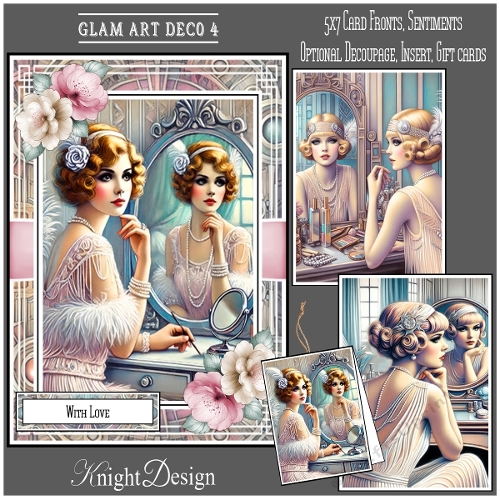 Glam Art Deco 4 With Set Of 3 Card Fronts
