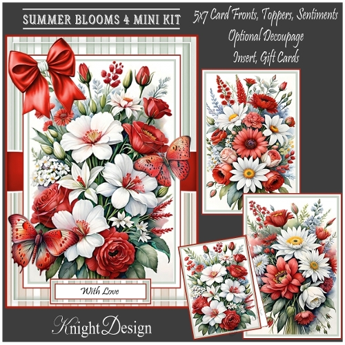 cup1386653_58488 - Summer Blooms 4 With Set Of 3 Card Fronts