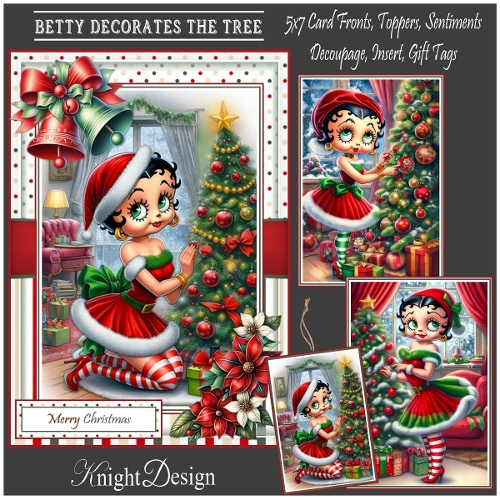 Betty Decorates The Tree With Set Of 3 Card Fronts