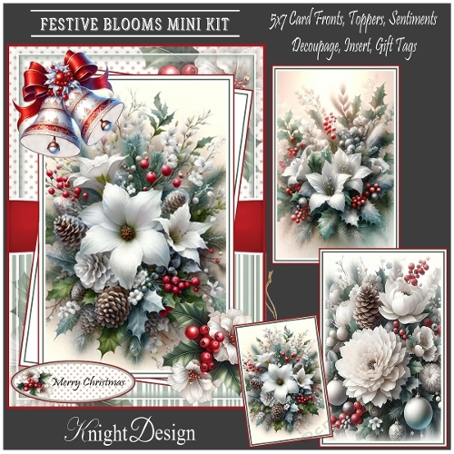 Festive Blooms Mini Kit With Set Of 3 Card Fronts