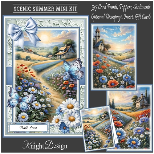 Scenic Summer With Set Of 3 Card Fronts