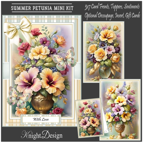 cup1387245_58488 - Summer Petunia With Set Of 3 Card Fronts