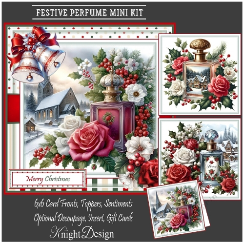 Festive Perfume With Set Of 3 Card Fronts