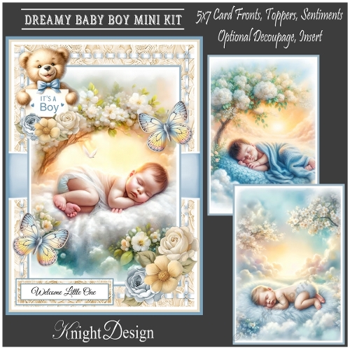 Dreamy Baby Boy With Set Of 3 Card Fronts