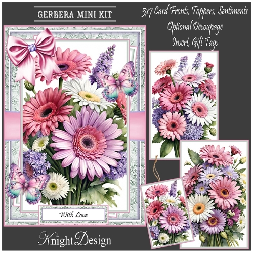 Gerbera Mini Kit With Set Of 3 Card Fronts