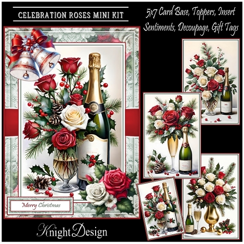 cup1389995_58488 - Celebration Roses With Set Of 4 Toppers