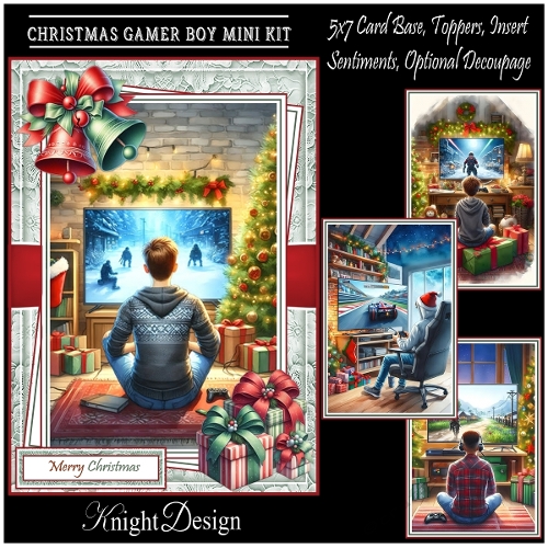 cup1390038_58488 - Christmas Gamer Boy With Set Of 4 Toppers