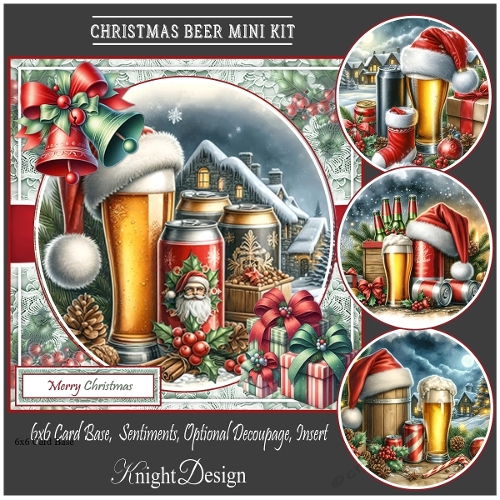cup1391325_58488 - Christmas Beer With Set Of 4 Toppers